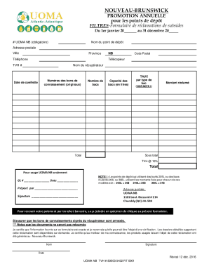 NOUVEAU-BRUNSWICK PROMOTION ANNUELLE pour les points de ...