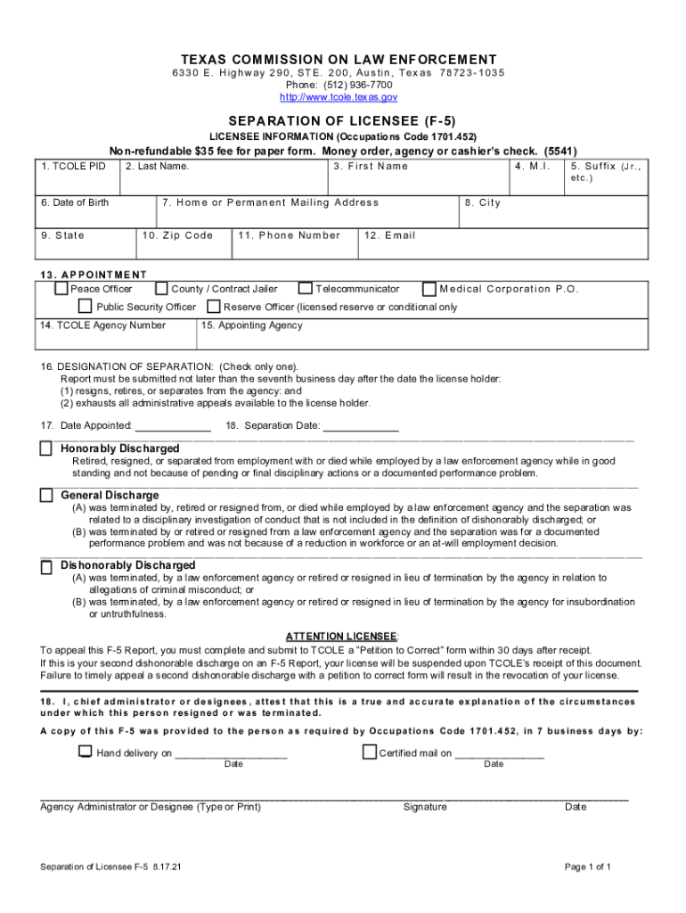 f5 form Preview on Page 1