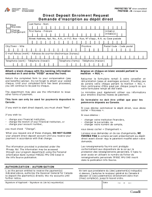 Direct Deposit Enrolment Request Demande d'inscription au ...