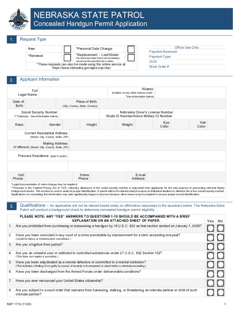 Concealed Handgun PermitsNebraska State Patrol Preview on Page 1