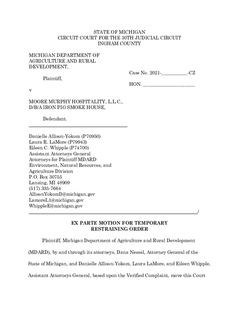 Fillable Online Michigan Ingham County Circuit Court 30th Judicial Fillable Online Michigan Ingham County Circuit Court 30th Judicial