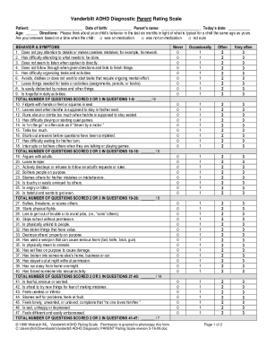 Fillable Online Vanderbuilt Evaluation Parent and ... - University of Florida Fax Email Print ...