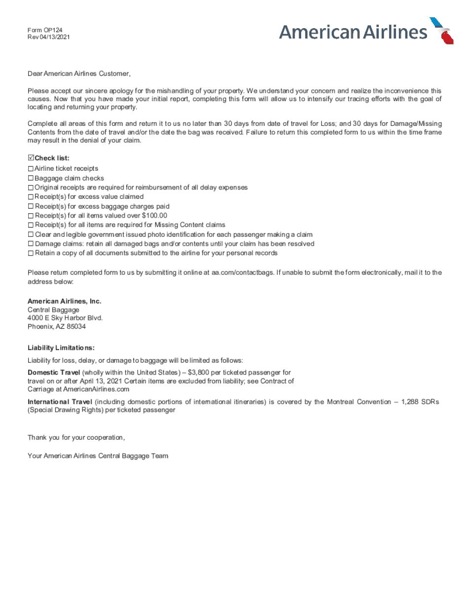 AA OP124 2021-2025 Form - Printable Blank PDF Online
