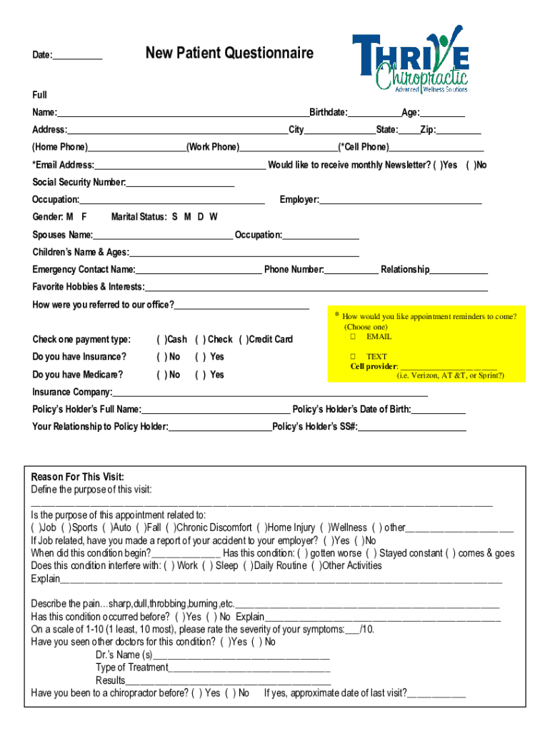 New Patient Paperwork - Family Clinic of Oak Ridge Preview on Page 1