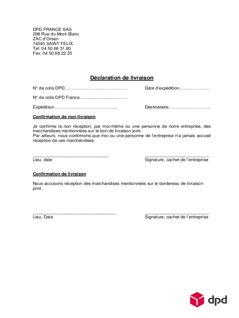 Attestation De Non Reception Dpd Fill Online, Printable, Fillable, Blank pdfFiller