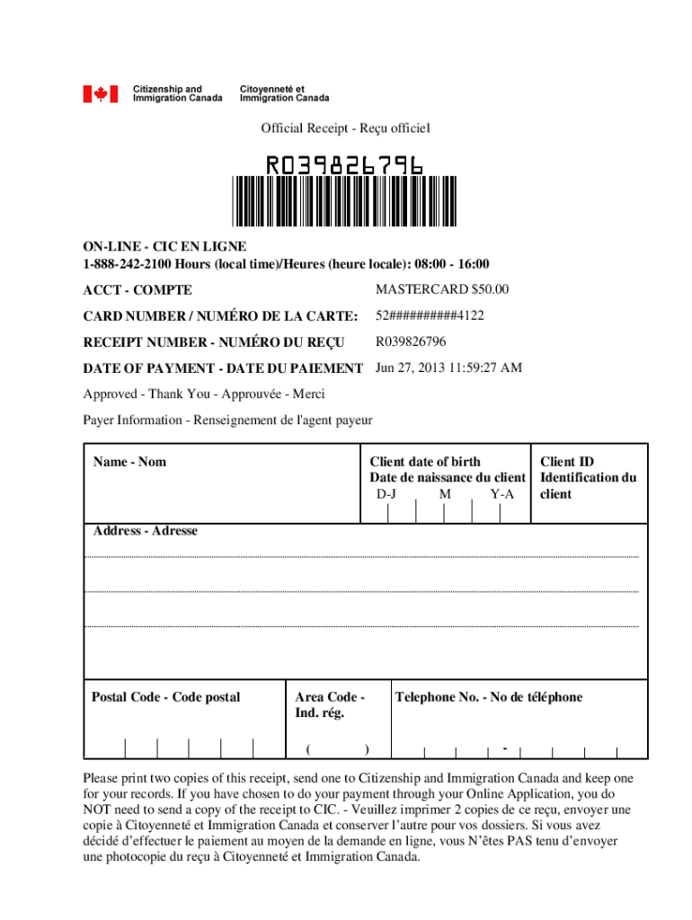 receipt Preview on Page 1