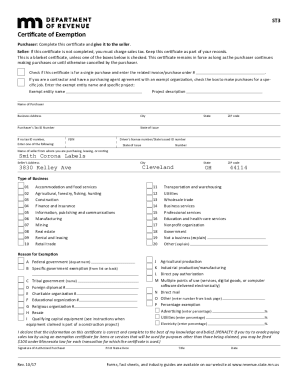 Fillable Online ST3, Certificate of Exemption - Copart Fax Email Print ...