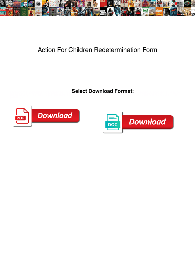 Fillable Online Action For Children Redetermination Form gnome. Action ...