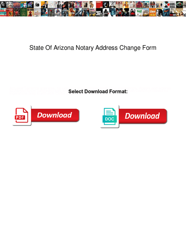Fillable Online State Of Arizona Notary Address Change Form. State Of
