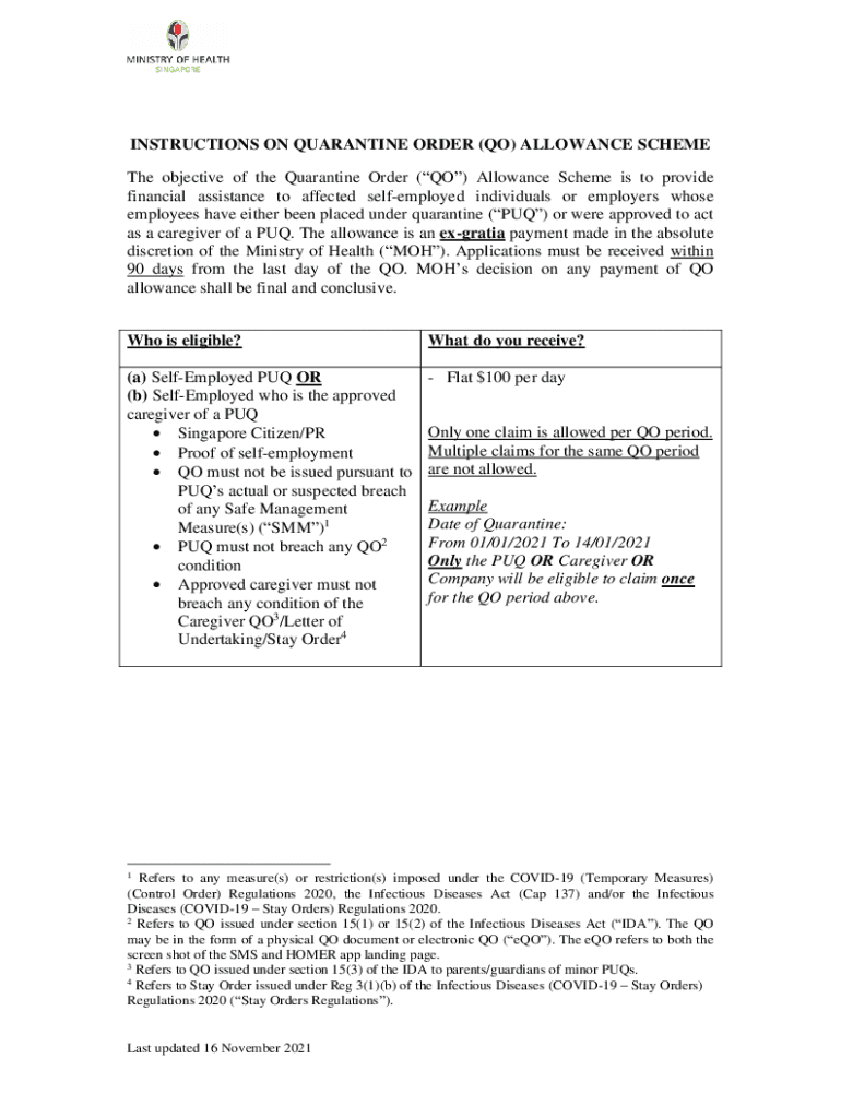 Fillable Online Qo Allowance Scheme Application Form Fill Online