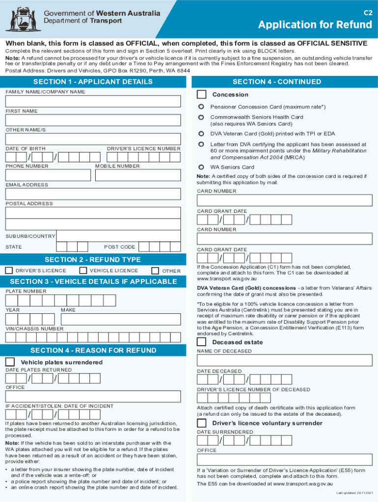 c2 application form Preview on Page 1