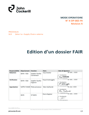 Edition d'un dossier &amp;quot;FAIR&amp;quot;