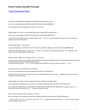 Cms 802 Form Excel - Fill Online, Printable, Fillable ...