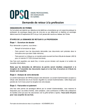 Demande de permis de sexologue - OPSQ