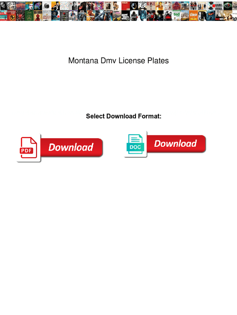 Fillable Online Montana Dmv License Plates. Montana Dmv License Plates ...