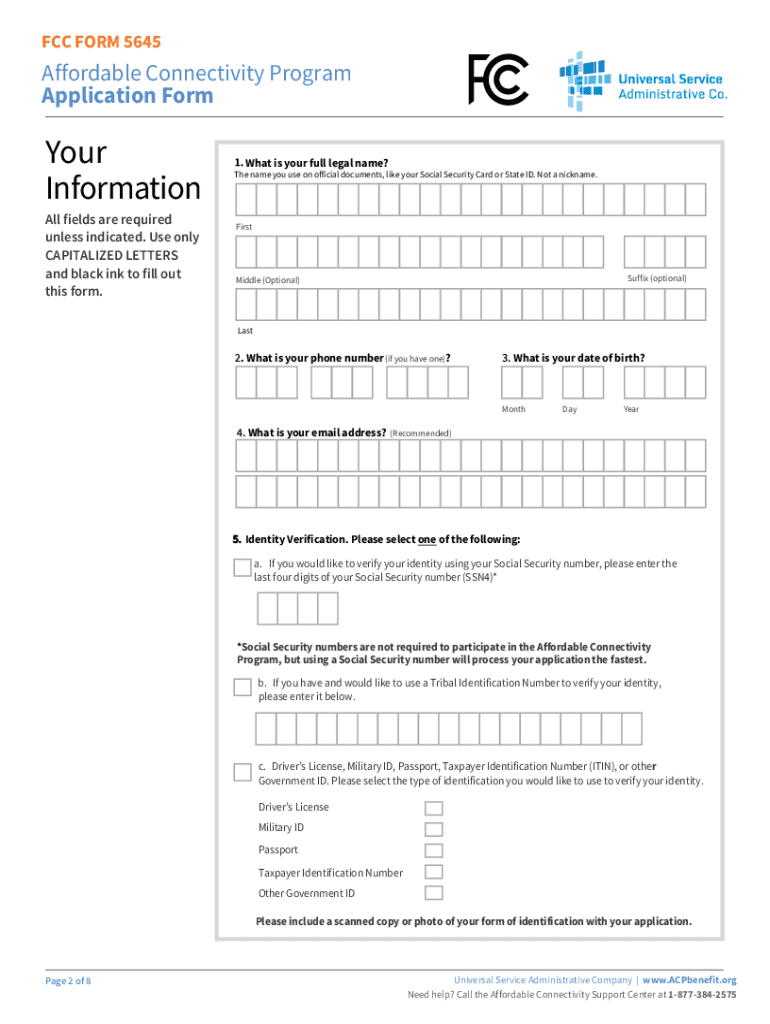 FCC Form 5645 2021 2022 Fill And Sign Printable Template Online