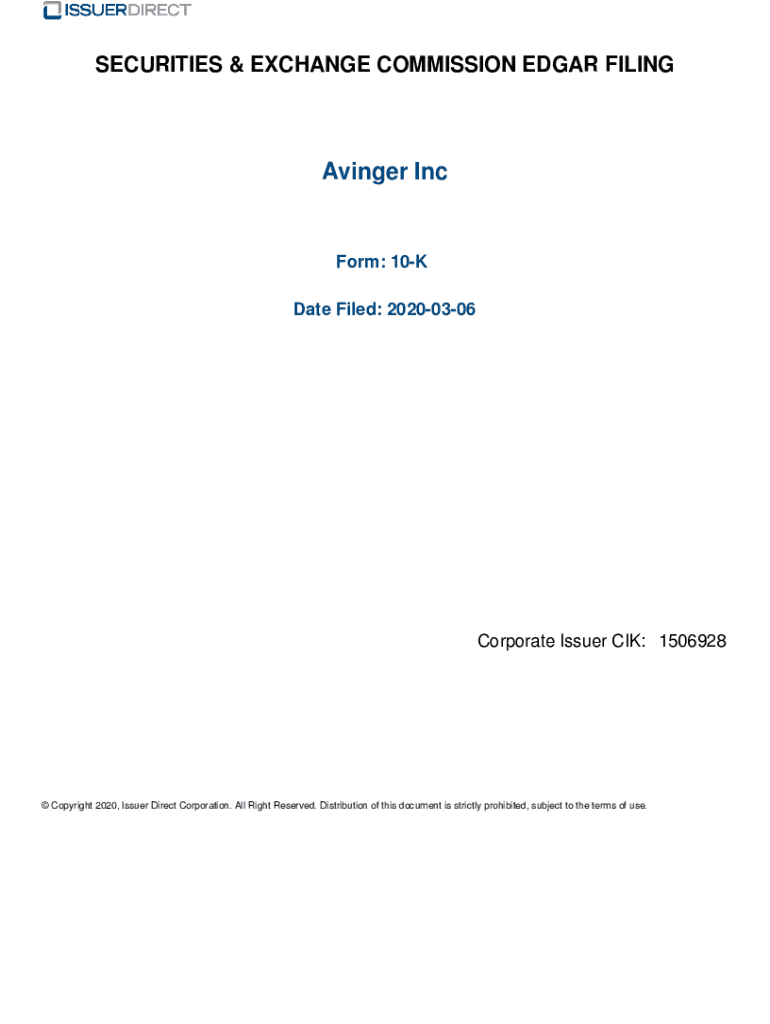 Fillable Online Avinger Inc Fax Email Print pdfFiller