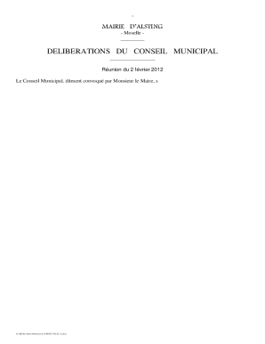 Fillable Online PROCS-VERBAL DE LA RUNION DU CONSEIL ...