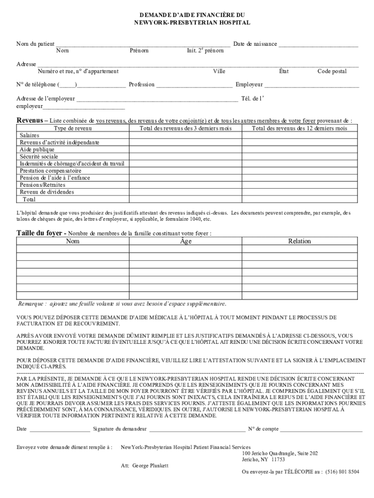 Fillable Online new york presbyterian queens billing department Fax