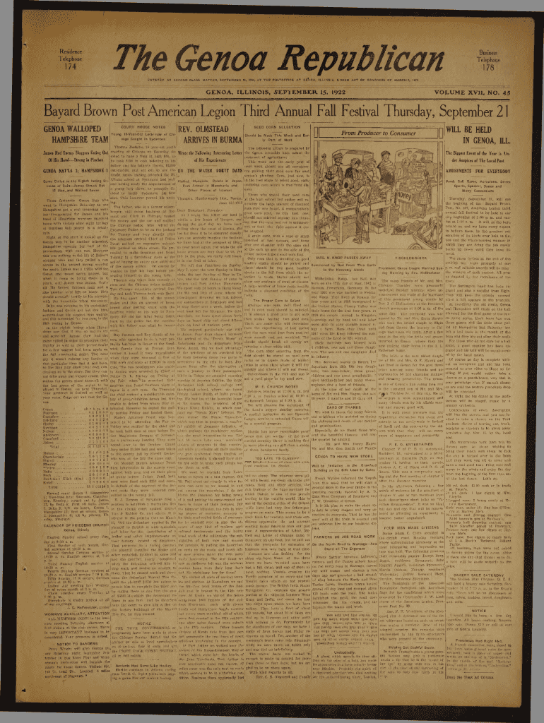 Fillable Online Bayard Brown Post American Legion Third Annual Fall Festival Fax Email Print