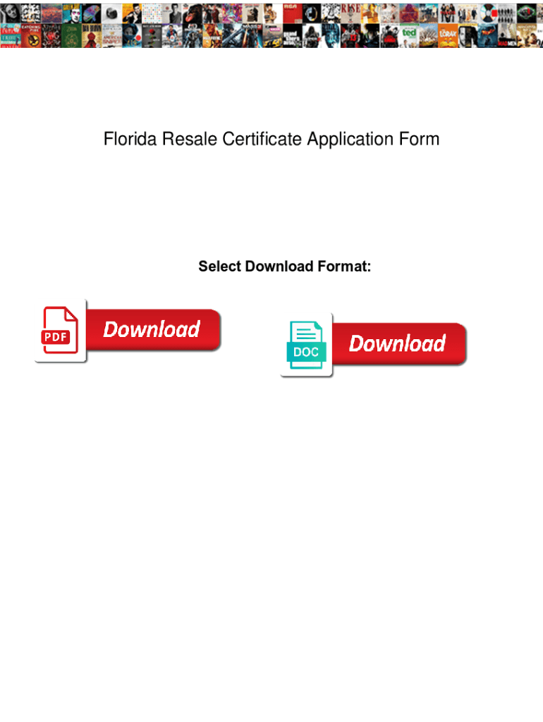Fillable online florida resale certificate application form florida