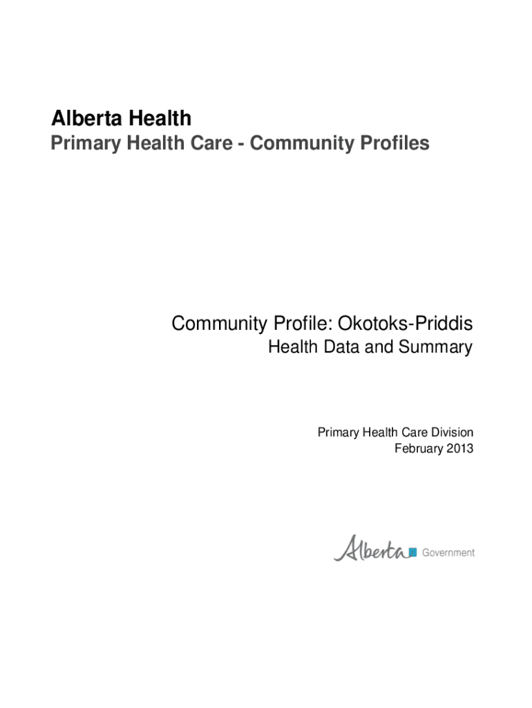 Fillable Online open alberta Primary Health Care Community Profile