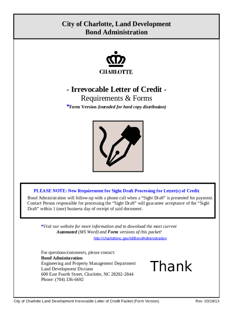 City of Charlotte, Land Development Doc TemplatepdfFiller Doc Template
