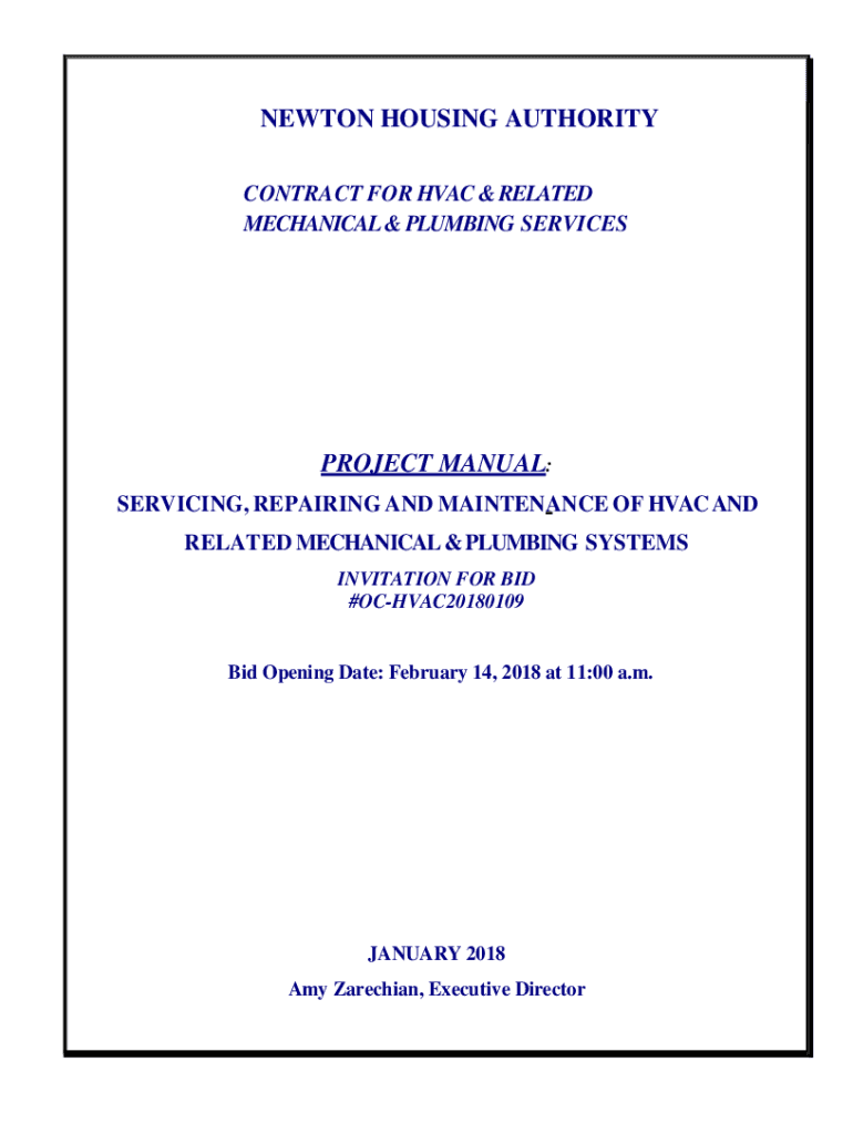 Fillable Online HVAC Related Mechanical Newton Housing Authority Fax