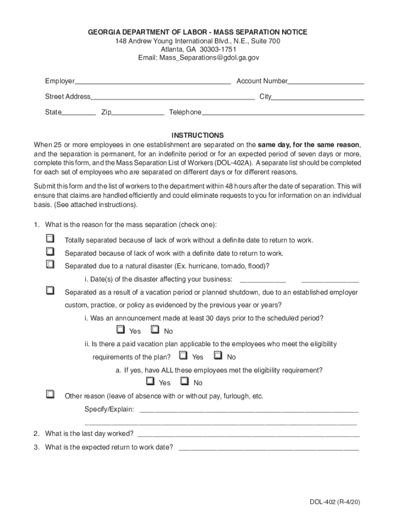 ga dol 402 Preview on Page 1