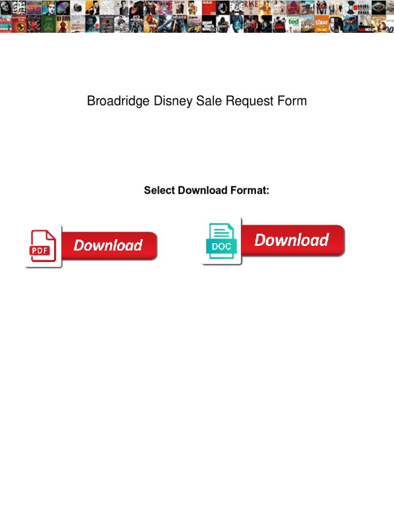 Fillable Online Broadridge Disney Sale Request Form moulding