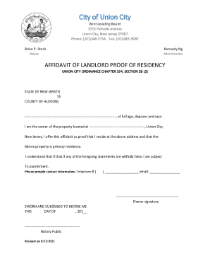 Fillable Online Free Proof of Residency Letter (Affidavit of ...