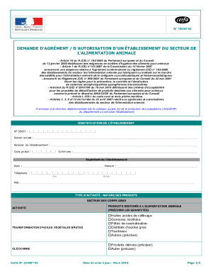 DEMANDE D'AGRMENT / DAUTORISATION DUN