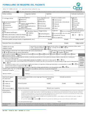 Fillable Online Spanish Patient Registration Form - United Health ...