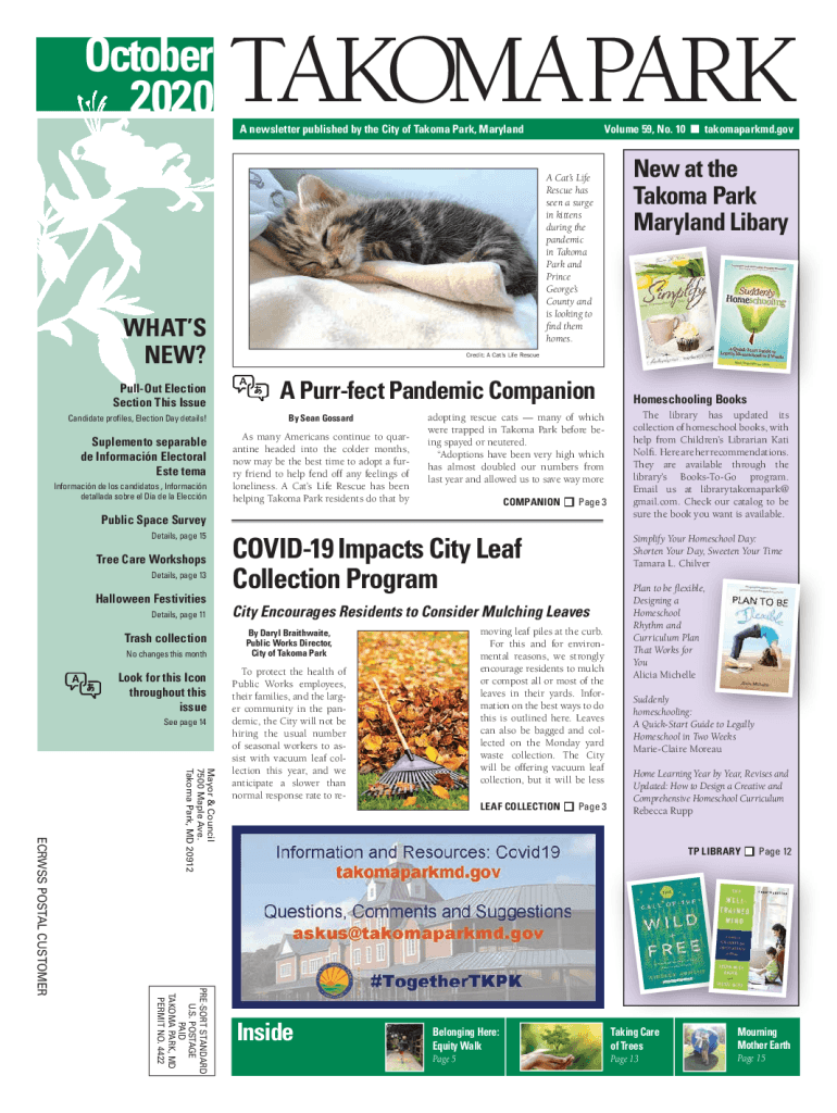 Fillable Online Takoma Park Newsletter documents.takomaparkmd.gov Fax