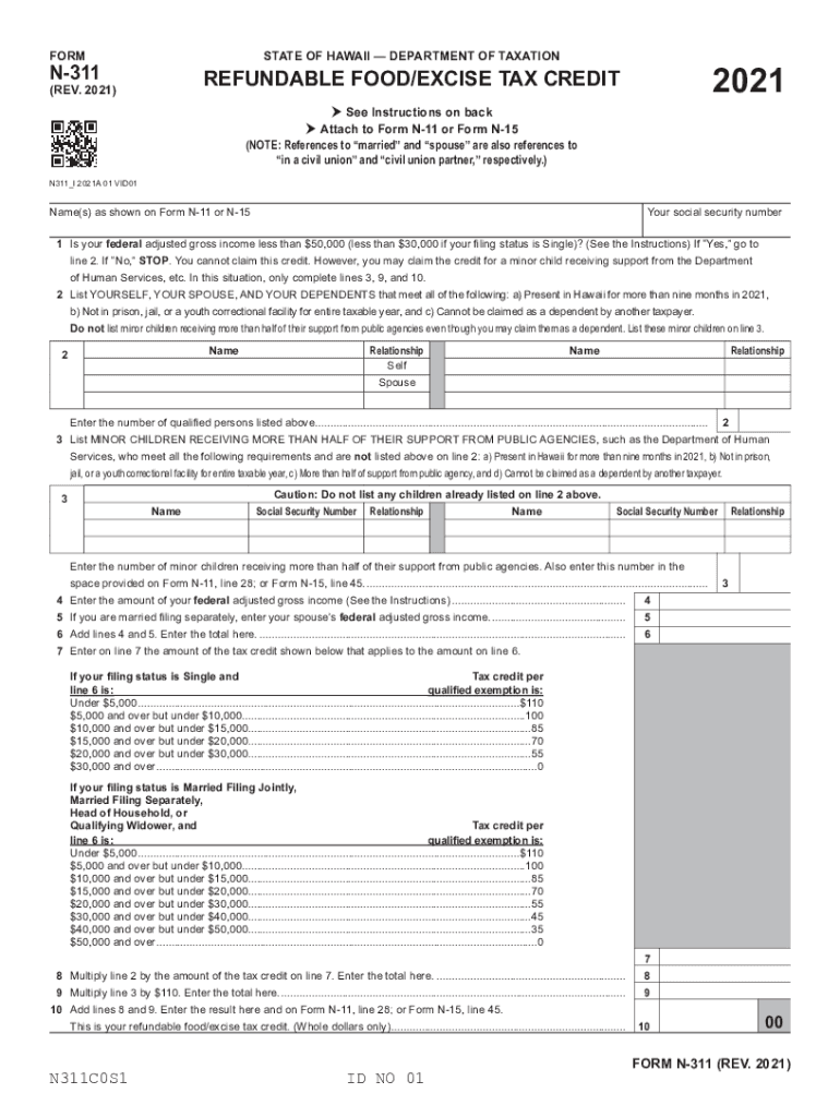 n 311 hawaii tax form Preview on Page 1.