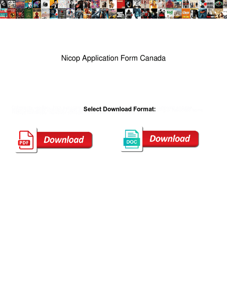 Fillable Online Nicop Application Form Canada. Nicop Application Form ...