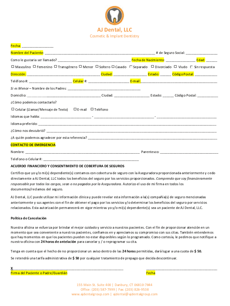 Fillable Online Advanced Cosmetic and Implant Dentistry Dentist