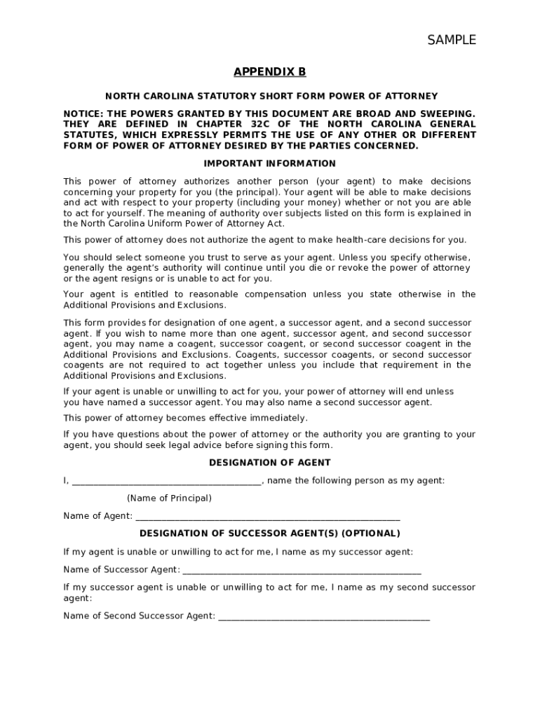 PDF Chapter 32C. North Carolina Uni Power of Attorney Act. Article 1