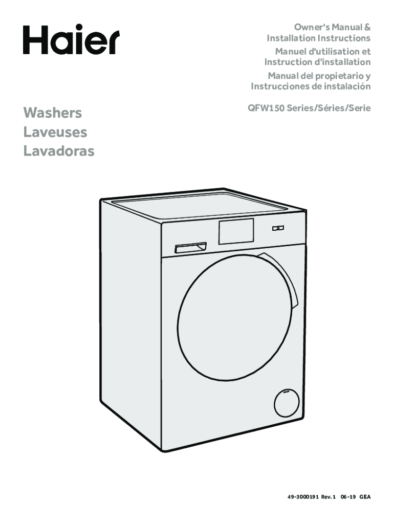 Fillable Online PDF TopLoading High Efficiency LowWater Washer Use and Care Guide Fax Email