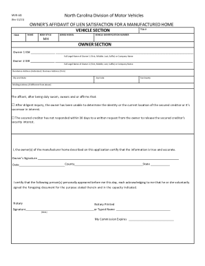 Fillable Online NCDMV: Vehicle Registration Forms - N.C. Department of ...