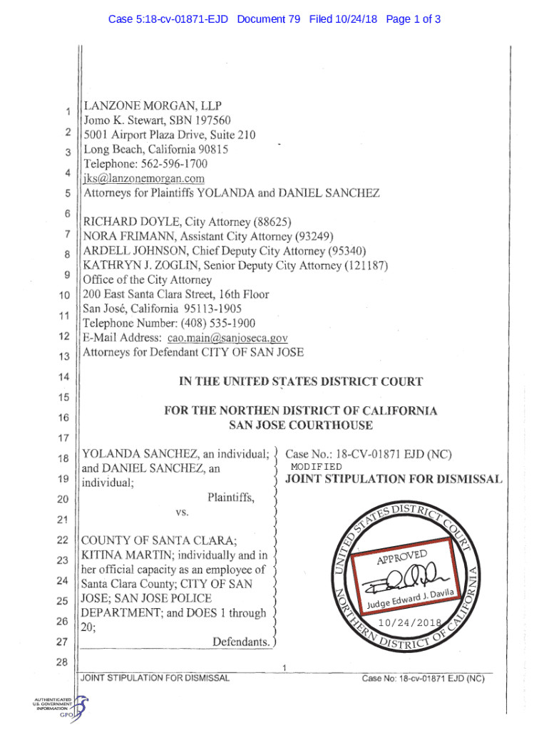 Fillable Online LANZONE LLP Jomo K. Stewart, SBN 197560 5001