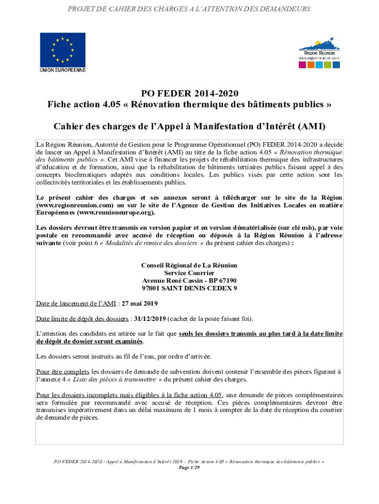 Fillable Online DOC Cahier des charges de consultation IledeFrance