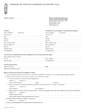 Swiss Ordinary Taxation Request Form