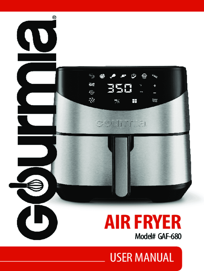Fillable Online pdf Gourmia Air Fryer GAF680