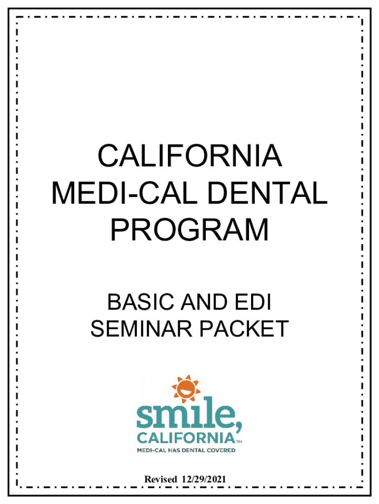 Fillable Online MediCal Dental Provider Basic and EDI Training Seminar