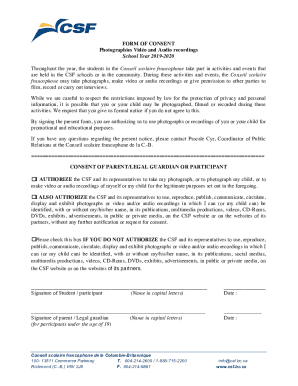 Get the free Photography, Video, Audio Consent Form ...