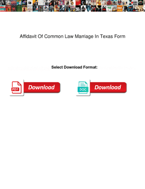 Fillable Online Affidavit Of Common Law Marriage In Texas Form ...