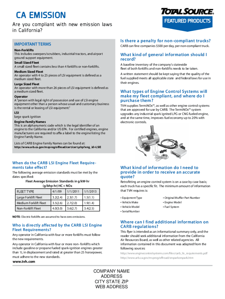 Fillable Online A GUIDE TO CALIFORNIAS CLEAN AIR REGULATIONS FOR HEAVY Fax Email Print