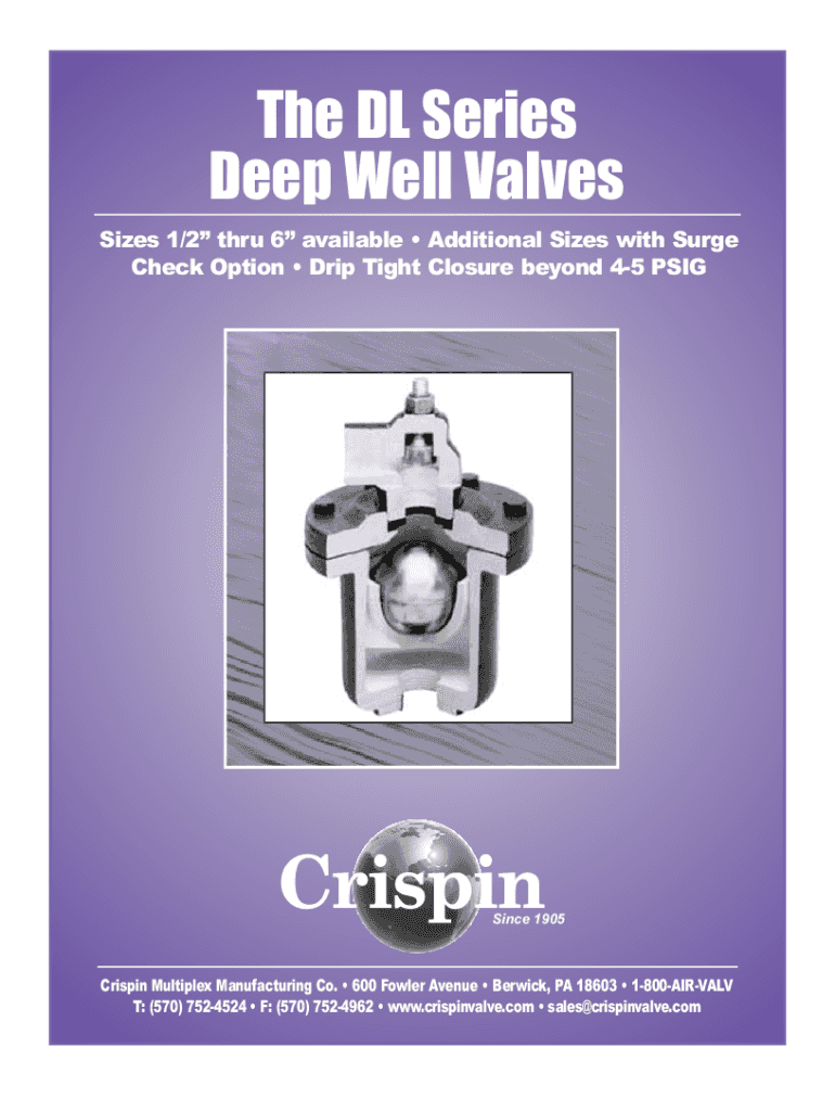 Fillable Online PDF Air & VacuumDeep Well Section Crispin Valve Fax