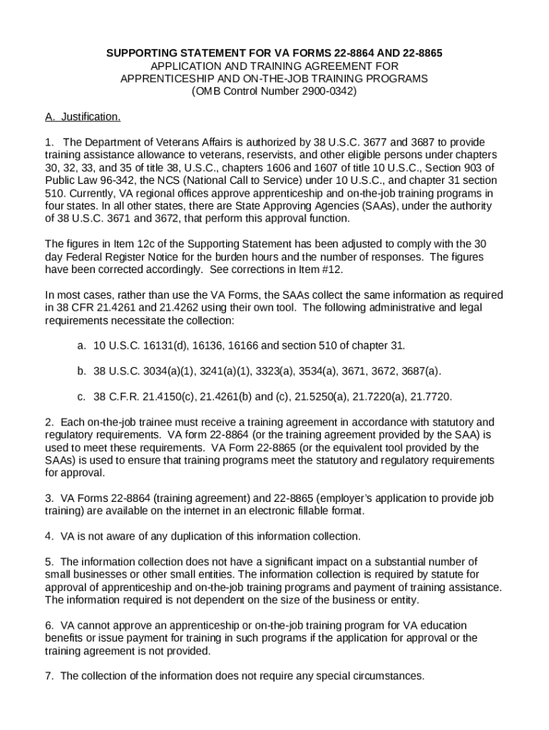 Fillable Online omb.reporticr201307/2900/012SUPPORTING STATEMENT FOR VA